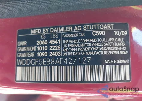 2010 Mercedes-Benz C 300 Sport from USA, damaged, VIN WDDGF5EB8AF427127